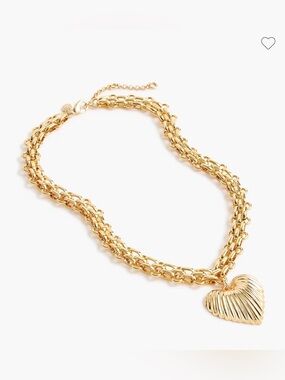 J. Crew Gold Heart Pendant Chain Necklace